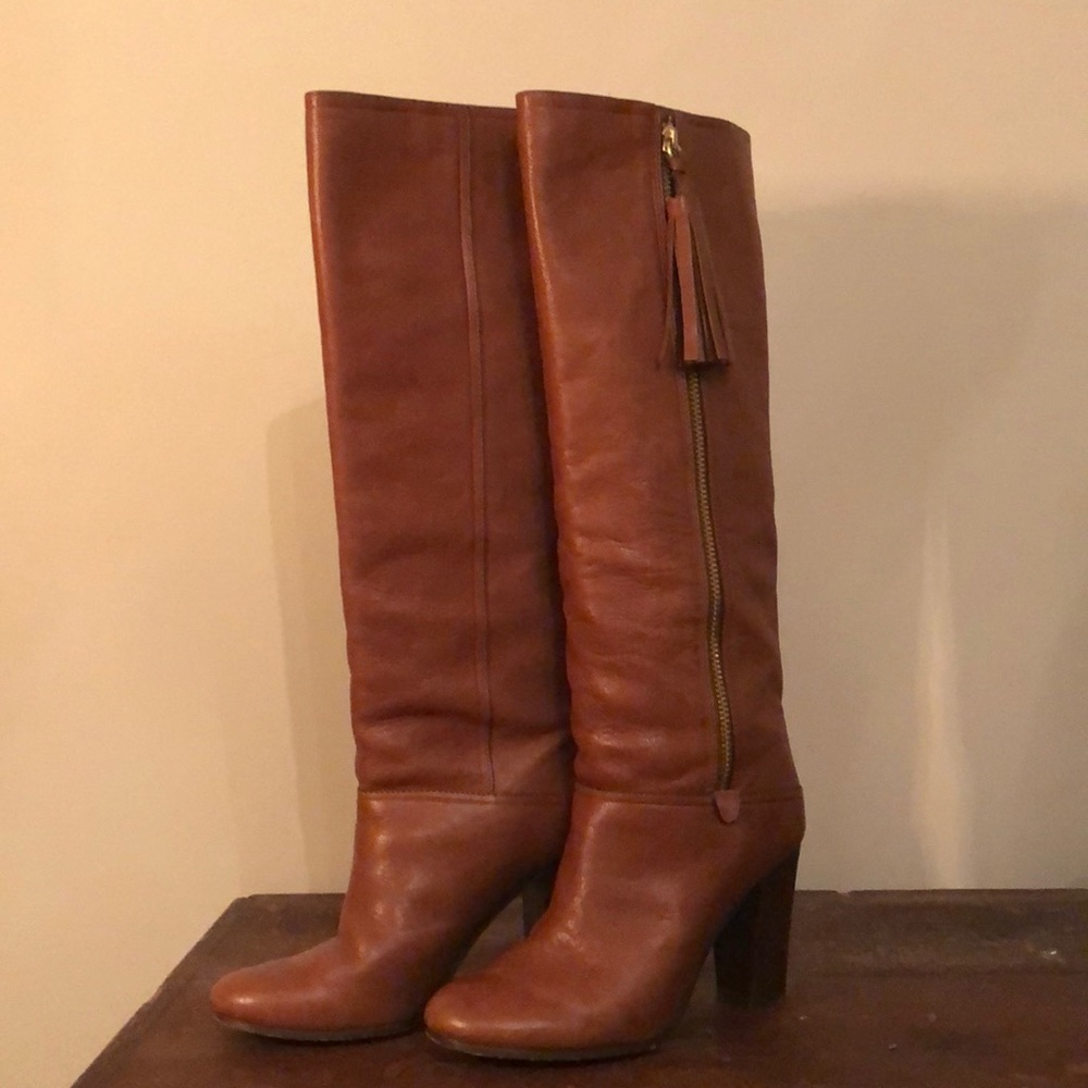 Leather coach boots